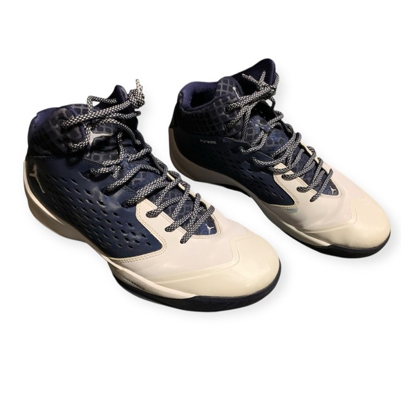 Jordan Rising High Midnight Navy and White Sneakers